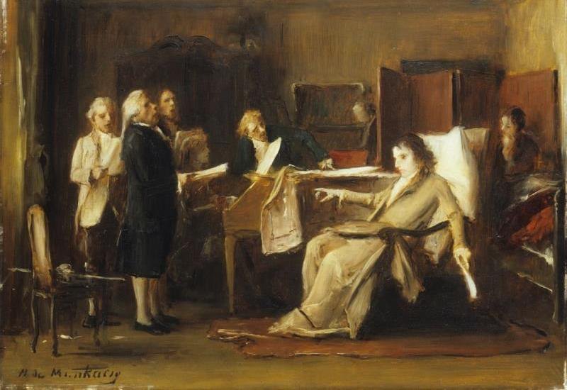 Munkácsy Mihály - Mozart halála festményvázlat 1886.